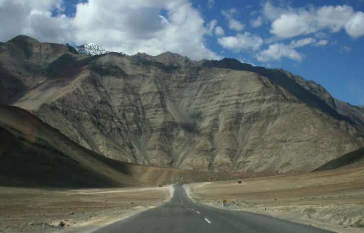 Magnetic Hill, 30 km away from Leh town. 