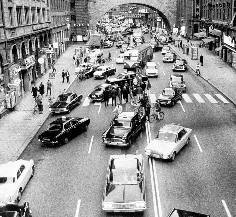 1967, when Sweden switched sides of the road 
