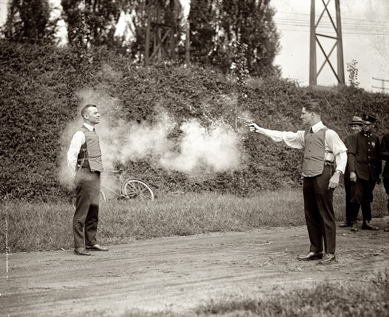 1923, the testing of a bulletproof vest
