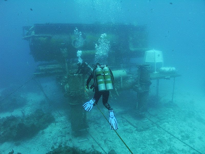 The NOAA Aquarius Reef Base, Florida Keys National Marine Sanctuary in Florida, USA.