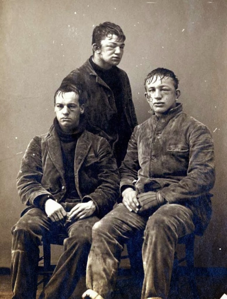 Princeton sophomores after a brutal snowball fight, 1893. 