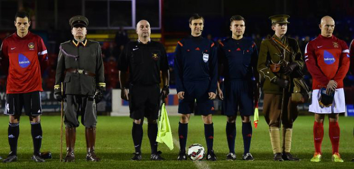 British, German soldiers play Christmas truce football match