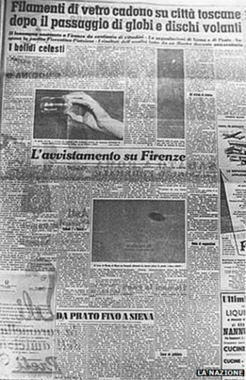 The La Nazione Newspaper article on the UFOs