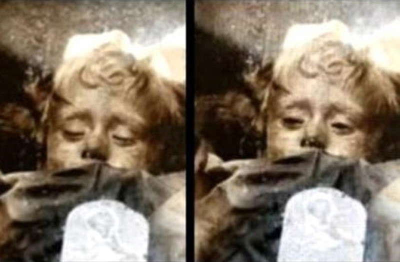 spooky mummified girl in Sicily