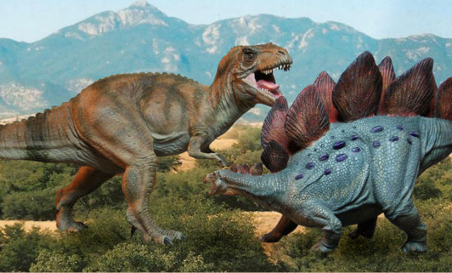 T-Rex and Stegosaurus