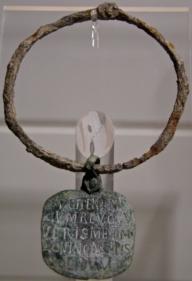 Roman slave collar with inscription