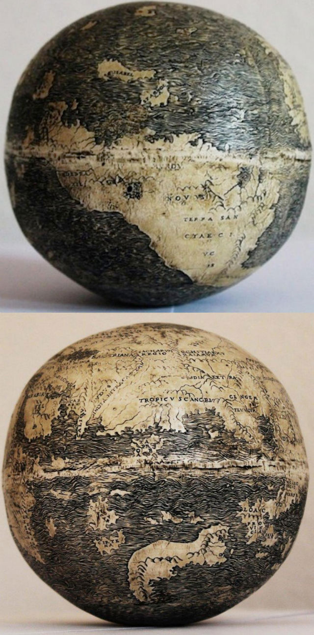 The oldest known globe to depict the Americas