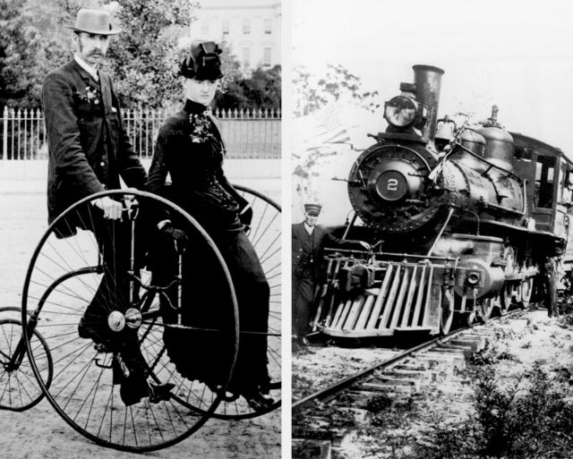 first bicycle and first train