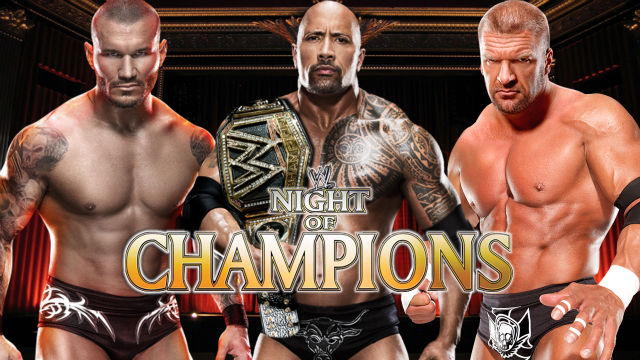The Rock, Triple H and Randy Orton