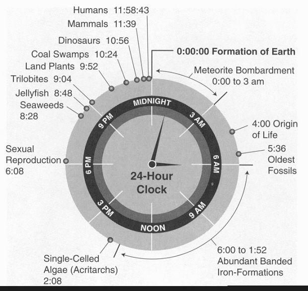 Earth's history into 24 hours