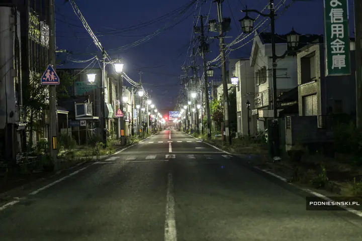 brightly lit street