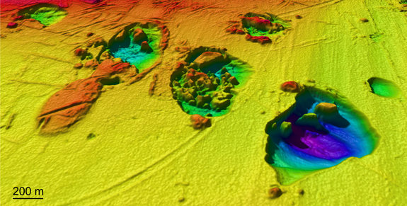 Underwater craters have been studied using 3-D seismic images