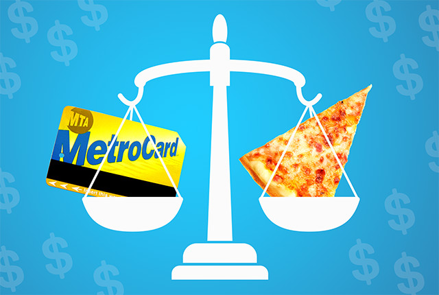 pizza and metro card prices