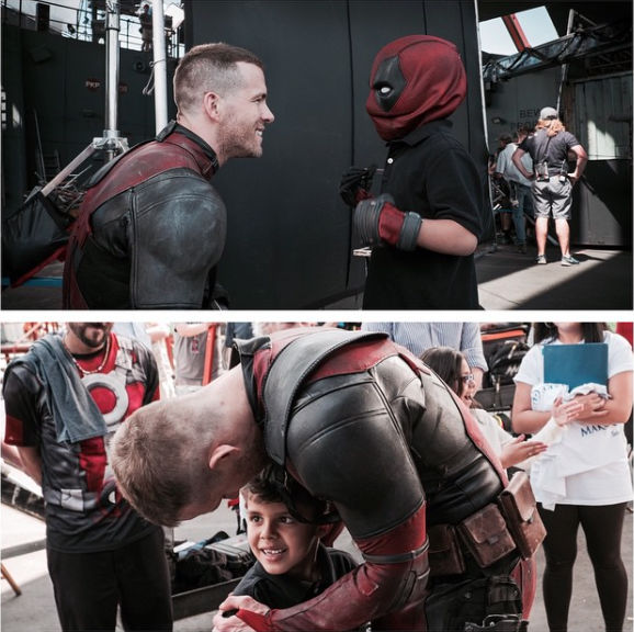 Ryan Reynolds with the Make-A-Wish foundation