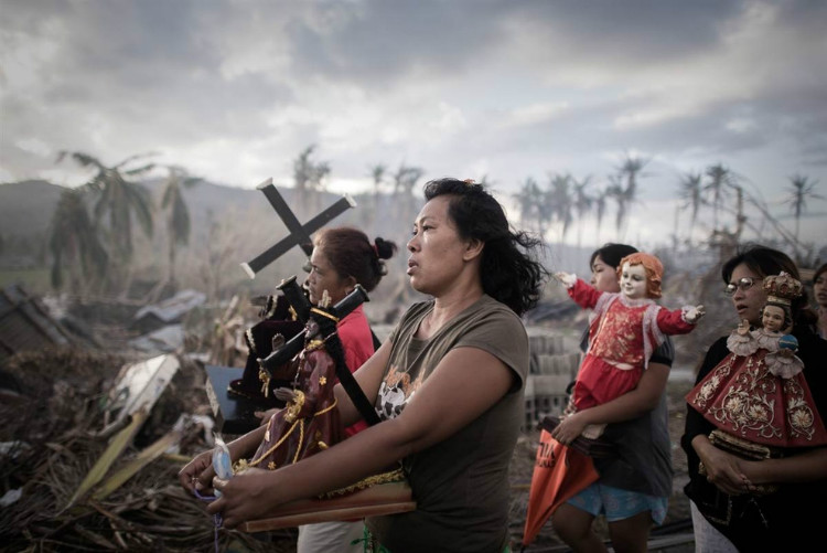 Survivors of typhoon