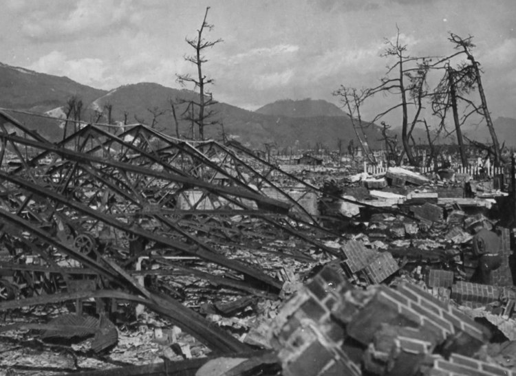 Destroyed Okita Iron Works in Hiroshima