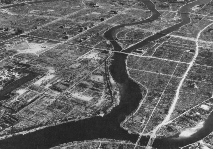 Aerial view of Hiroshima After Bombing