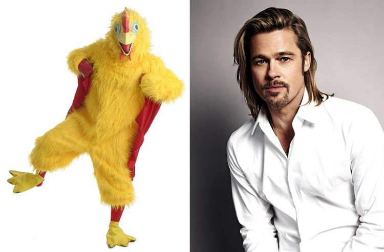 Brad Pitt and Chicken Suit