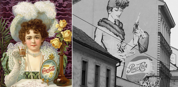 Coca-cola and pepsi vintage ads