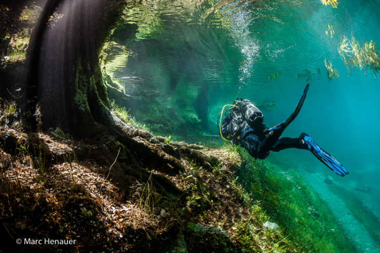 Diving Underwater in Grüner See
