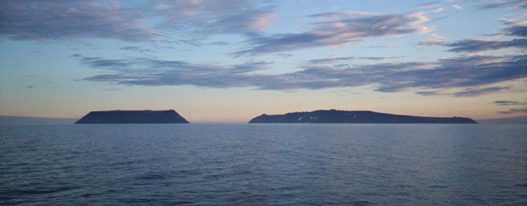 The Diomede Islands in Bering Strait