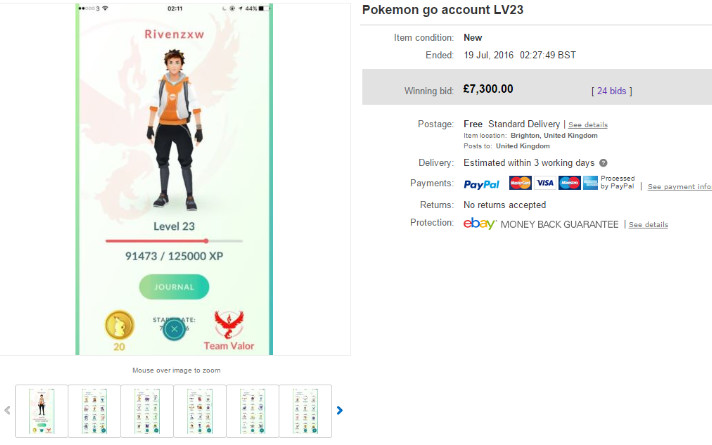 Pokemon Go Ebay