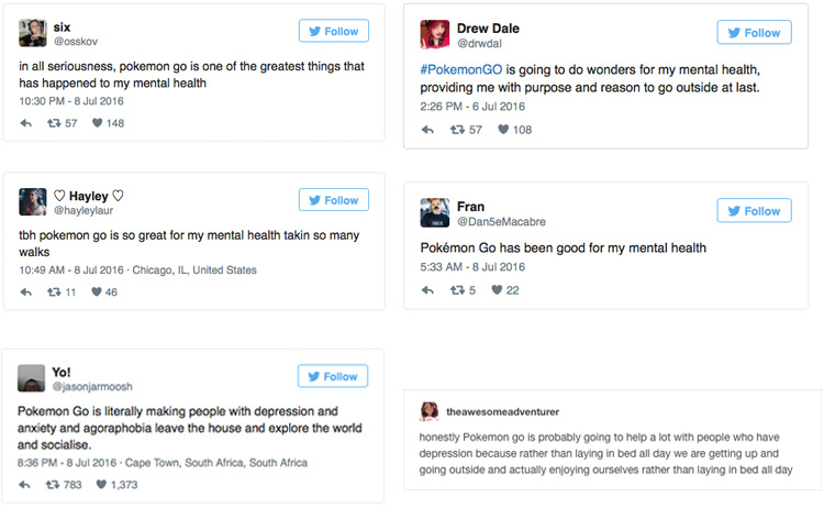 Pokemon Go improving mental health
