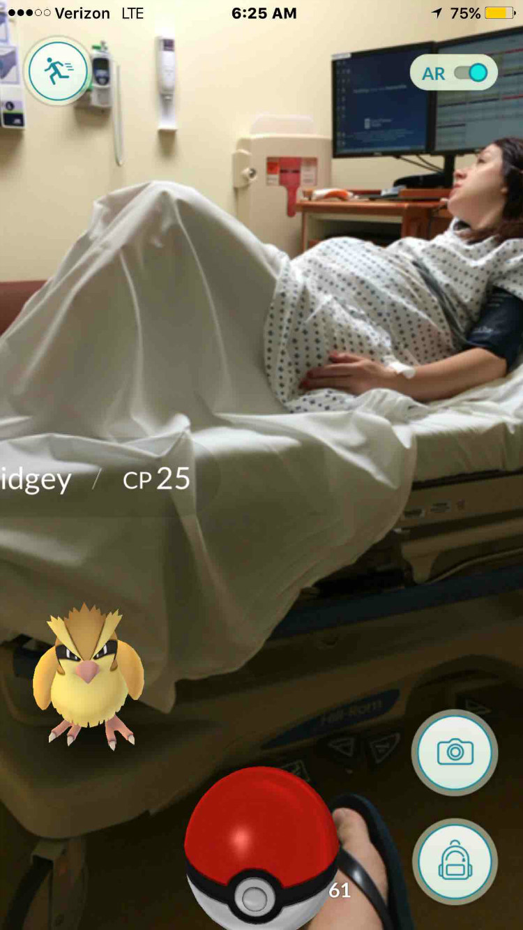Pregnant wife with Pokemon