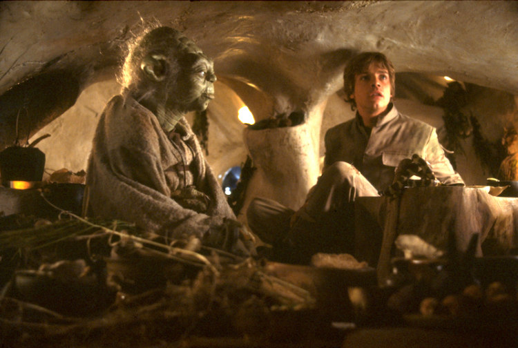 Luke Skywalker with Yoda in Dagobah
