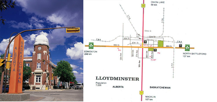 Alberta and Saskatchewan - Border City Lloydminster
