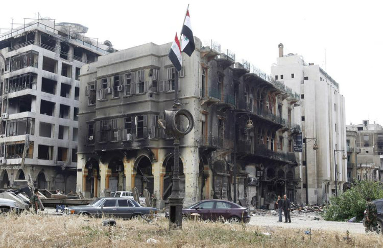 Old Clock Tower Square - Before and After Syrian Civil War