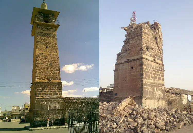 Omari Mosque in Daraa - Before and After Syrian War