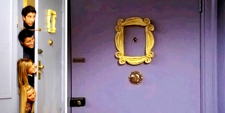 Monica's Apartment Door Gold Frame