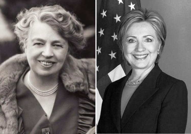 Eleanor Roosevelt and Hillary Clinton