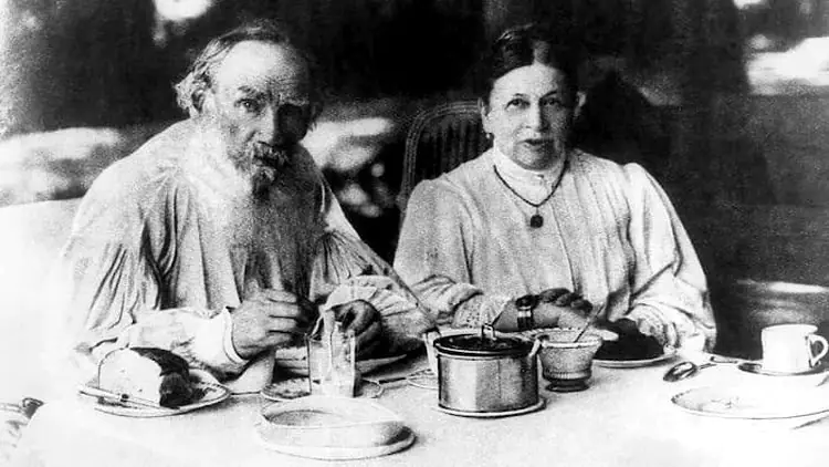 Leo Tolstoy with His Wife
