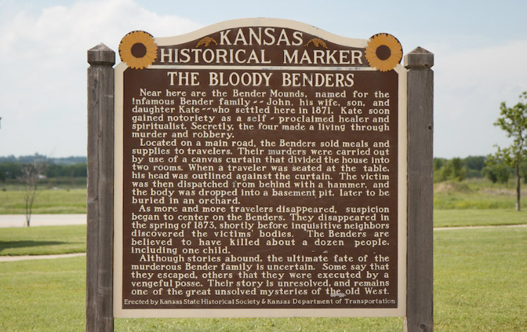 Historical Marker of Bloody Benders in Kansas