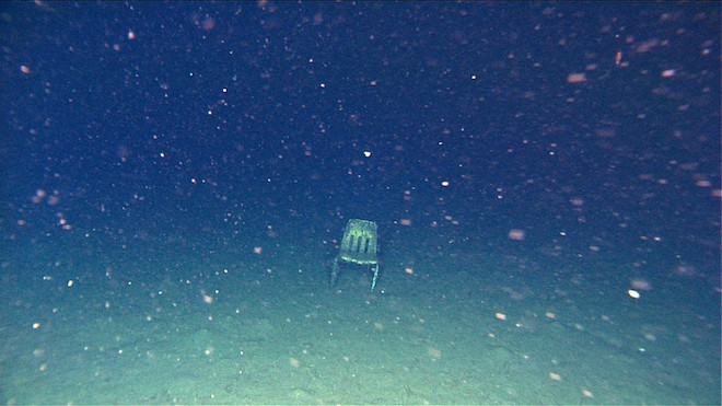 Chair at bottom of ocean