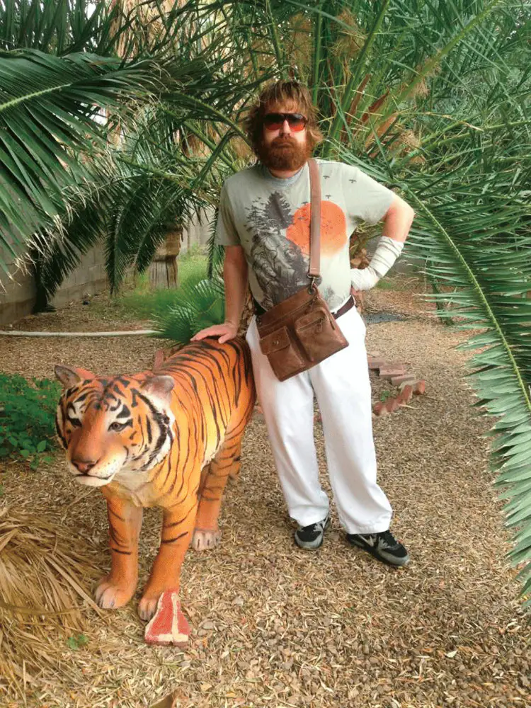 Thaddeus Kalinoski with tiger