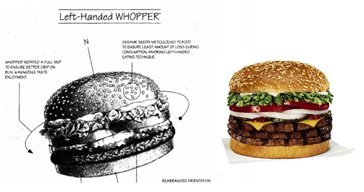 Burger king left handed whopper