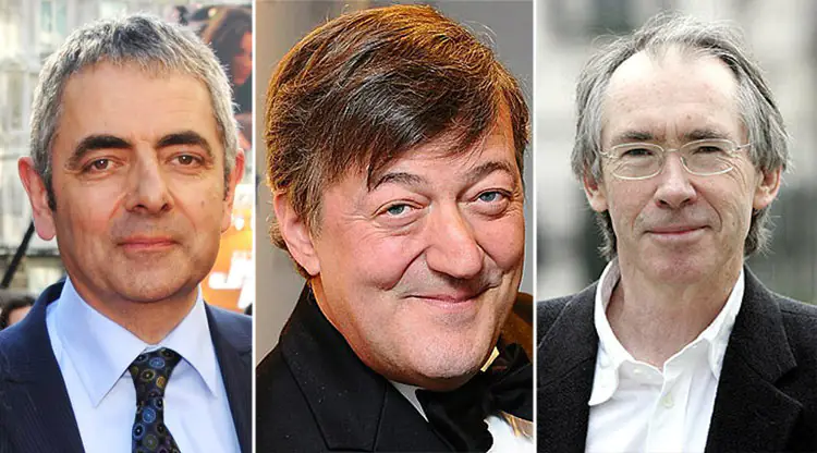Rowan Atkinson, Stephen Fry and Ian McEwan