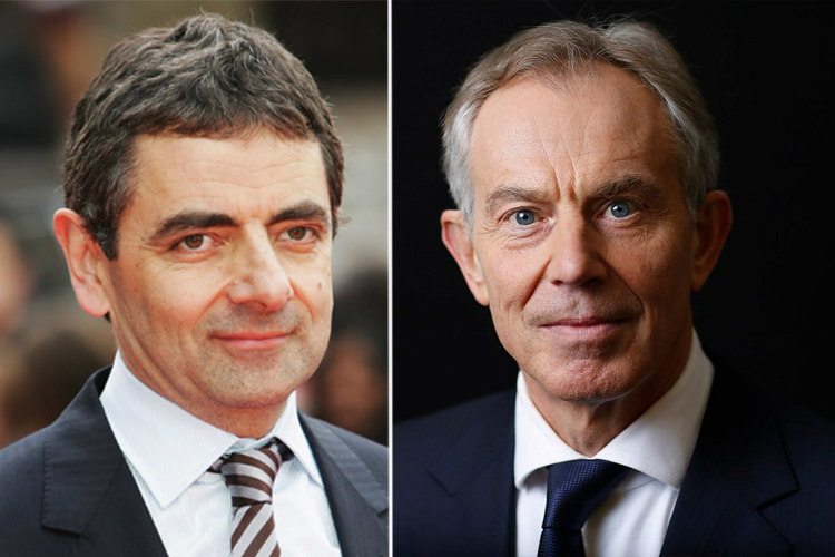 Rowan Atkinson and Tony Blair