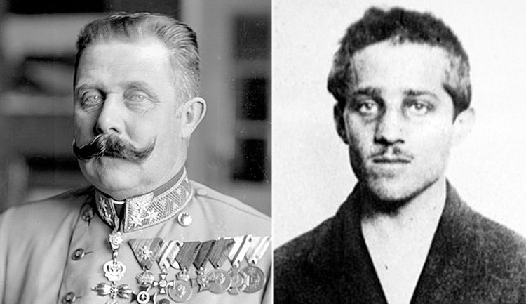 Archduke Franz Ferdinand and His Assassin Gavrilo Princip