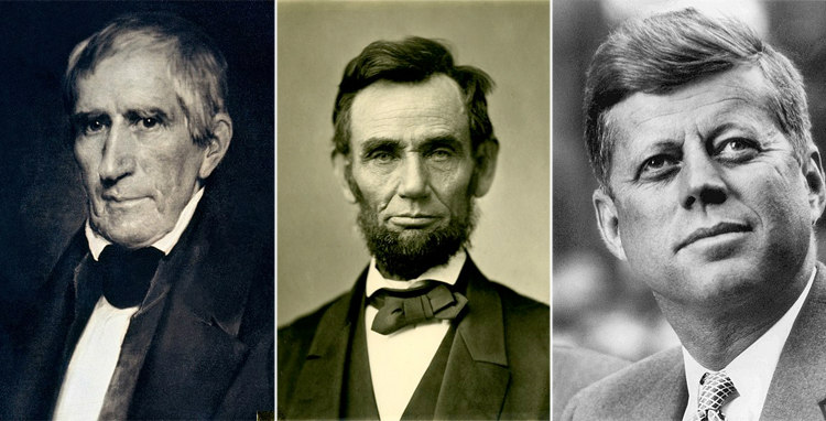 William Henry Harrison, Abraham Lincoln, and John F. Kennedy
