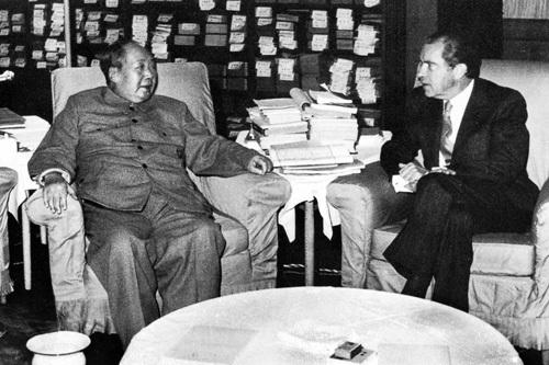 Mao Zedong met with US president Richard Nixon