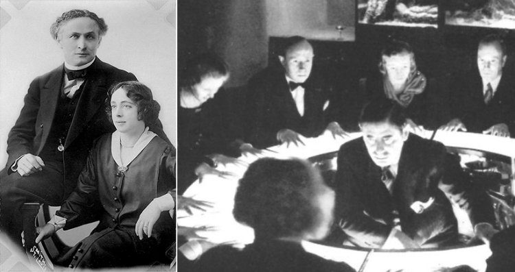 Houdini with wife and a seance