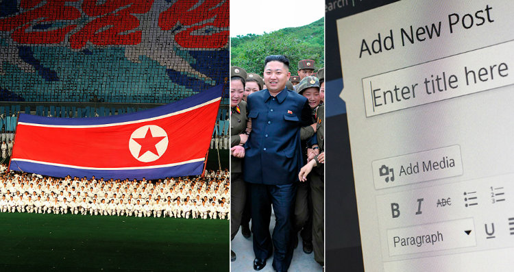 North Korean flag Kim Jong-un and a blog