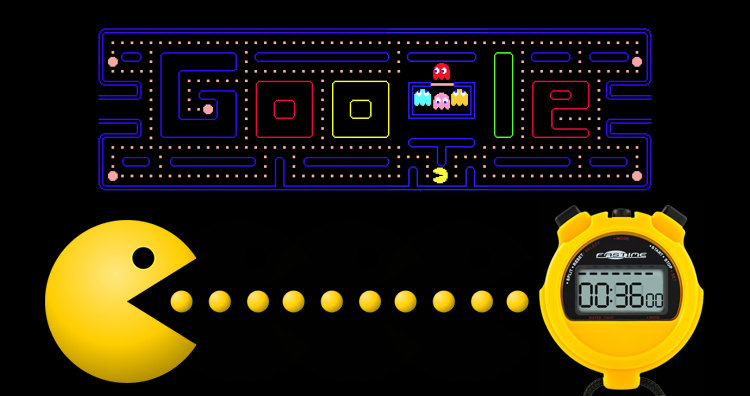 Google Pac-man Doodle and stopwatch
