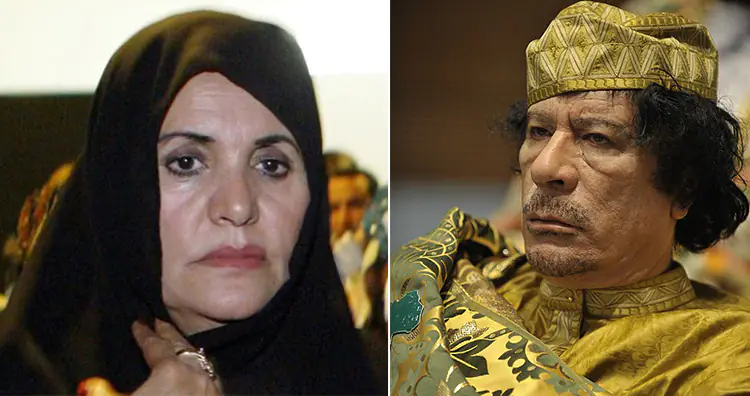 Safia Farkash and Muammar Gaddafi