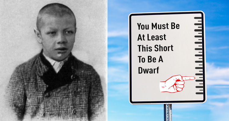 Adam Rainer childhood photo and maximum height sign