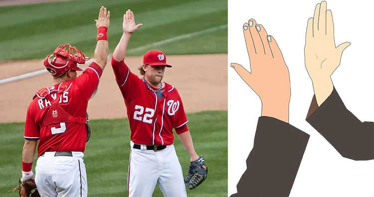 Baseball Players High Five, High Five Gesture